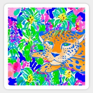 Leopard in the jungle watercolor Sticker